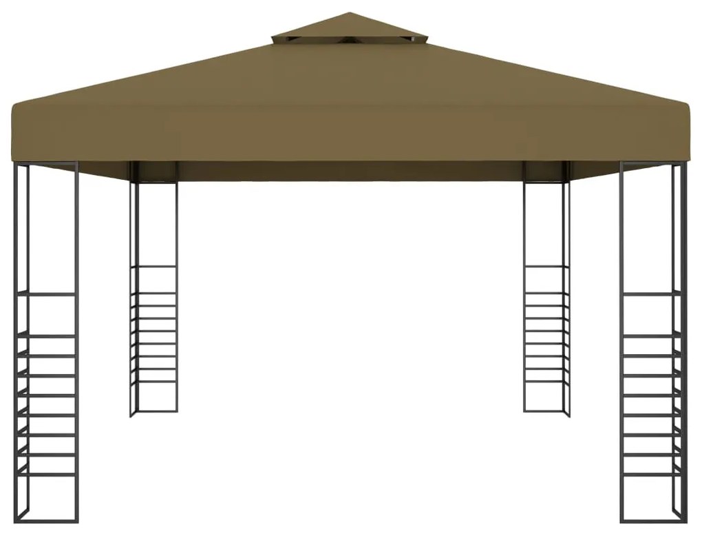 vidaXL Κιόσκι με Φωτάκια LED Taupe 3 x 4 μ.