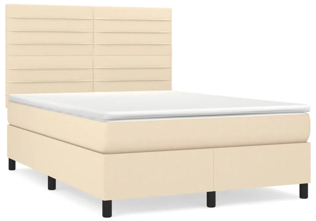 ΚΡΕΒΑΤΙ BOXSPRING ΜΕ ΣΤΡΩΜΑ ΚΡΕΜ 140X200 ΕΚ. ΥΦΑΣΜΑΤΙΝΟ 3141862