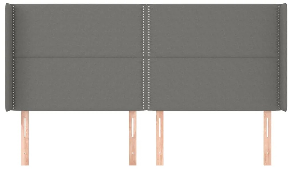 vidaXL Κεφαλάρι με Πτερύγια Σκούρο Γκρι 183x16x118/128 εκ. Υφασμάτινο