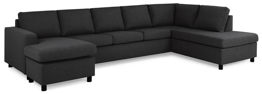 Γωνιακός Καναπές Scandinavian Choice C157, Ανθρακί, Μαύρο, 344x199x80cm, Πόδια: Πλαστική ύλη | Epipla1.gr