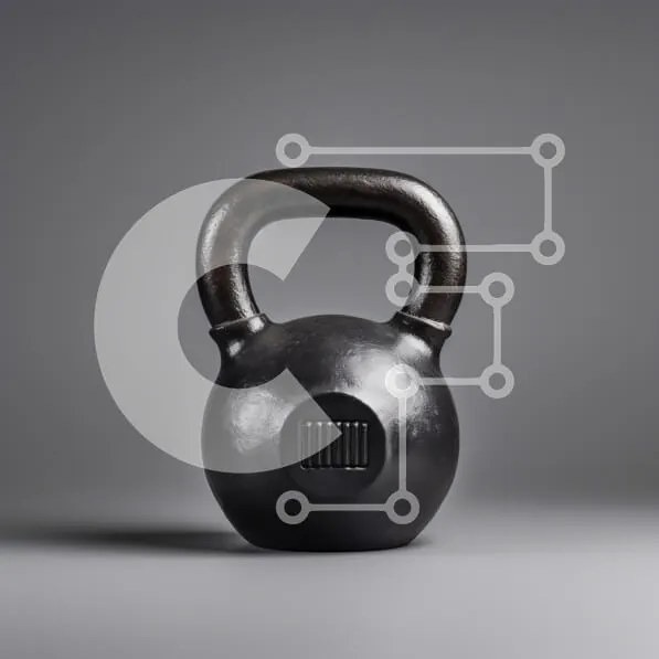 Intra Συλλεκτικό Ξύλινο Παζλ Plywood  4mm - Kettlebell σε γκρι φόντο Σε Ξύλινο Κουτί - Διαστάσεις: 10x10 cm – 25 κομμάτια