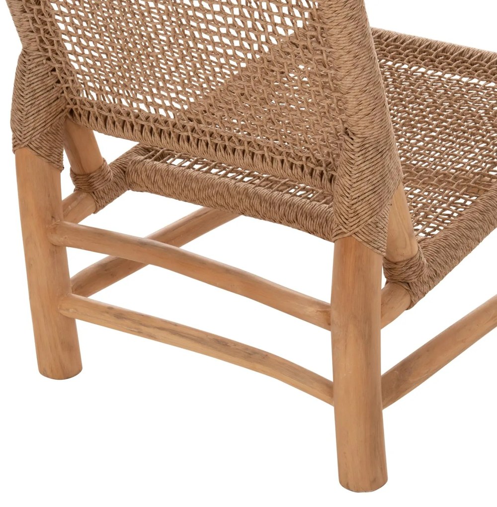 Καρέκλα LONDER C5986 Ξύλο TEAK σε Φυσικό και Συνθετικό Rattan 63x77x77Υ εκ. 63x77x77 εκ.