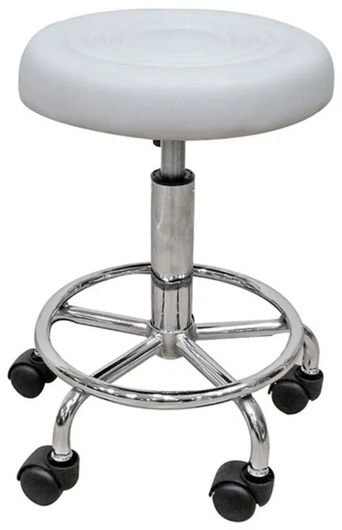 Σκαμπό Bar 70 (Σετ 2τμχ) White Pu 38x38x65cm Metal, Technoderma