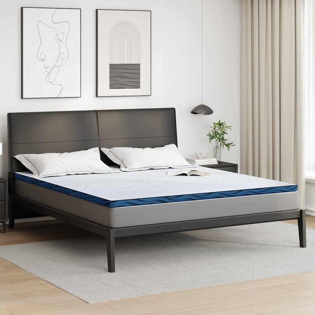 vidaXL Στρώματα Λευκό και Μπλε 200 x 200 cm