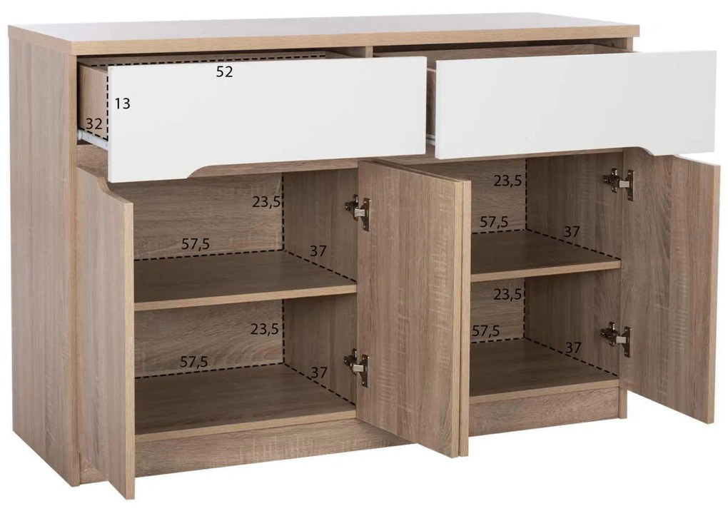 ΜΠΟΥΦΕΣ JOLENE HM2234.02 2 ΣΥΡΤΑΡΙΑ &amp; 4 ΠΟΡΤΕΣ SONAMA 120X40X80εκ.