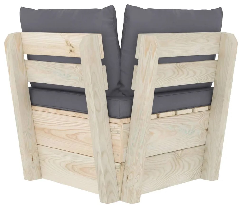 vidaXL Καναπές Κήπου Γωνιακός από Παλέτες Εμποτισμένο Ξύλο Ερυθρελάτης