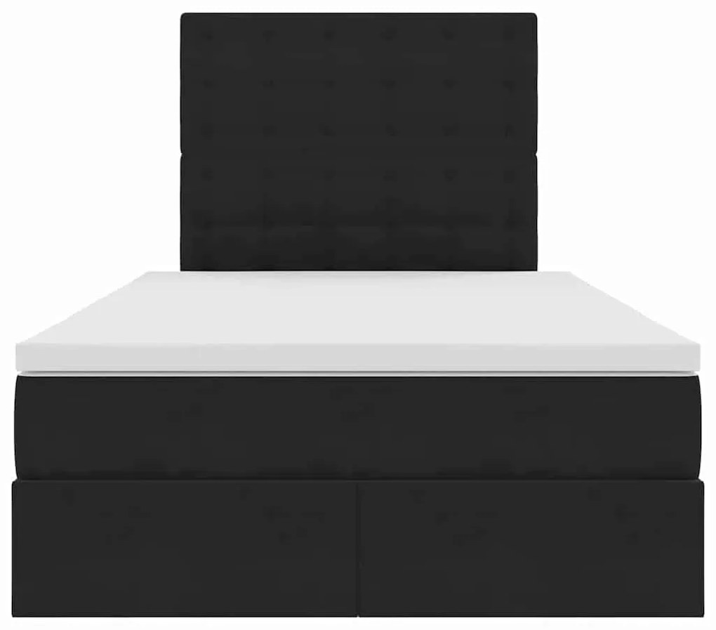 vidaXL Κρεβάτι με αποθηκευτικό χώρο και LED Μαύρο 120 x 200 cm Βελούδο