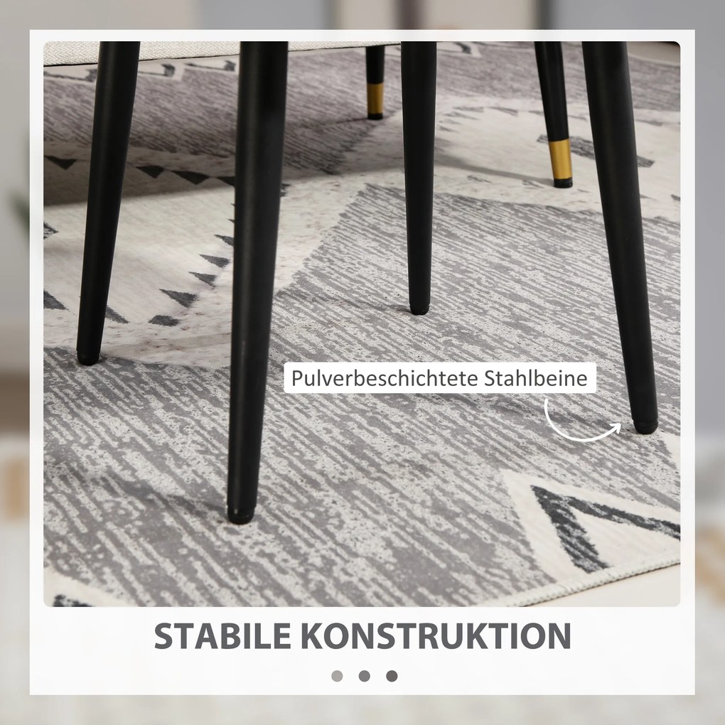 HOMCOM Σκαμπό, υποπόδιο, επενδεδυμένο κάθισμα, όψη κασμίρ, ατσάλινα πόδια, 42 x 42 x 44 cm, Ανοιχτό γκρι