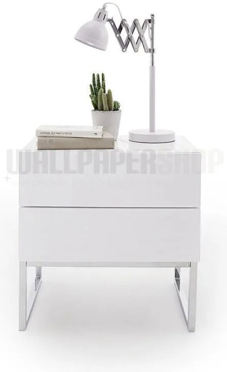 Κομοδίνο Λευκή Λάκα 50x50x40