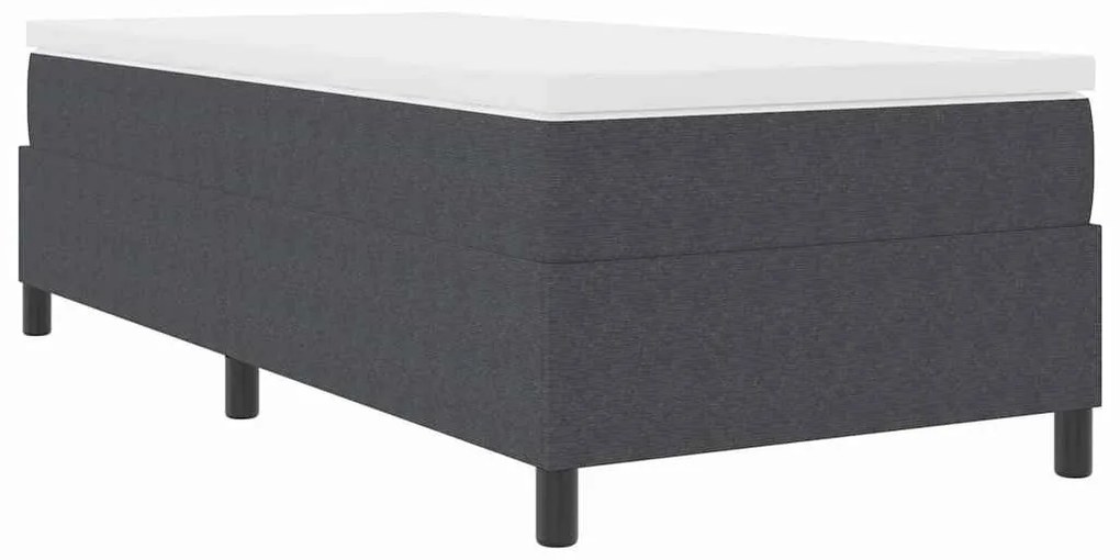 vidaXL Κρεβάτι με ελατήρια Σκούρο γκρι 90 x 190 cm Βελούδο