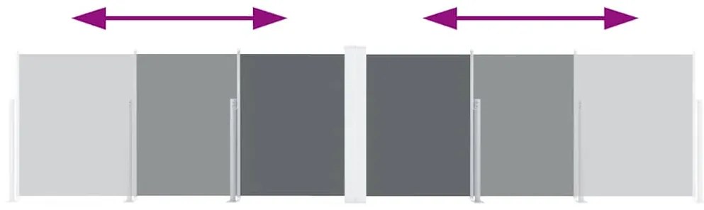 vidaXL Σκίαστρο Πλαϊνό Συρόμενο Ανθρακί 120 x 600 εκ.