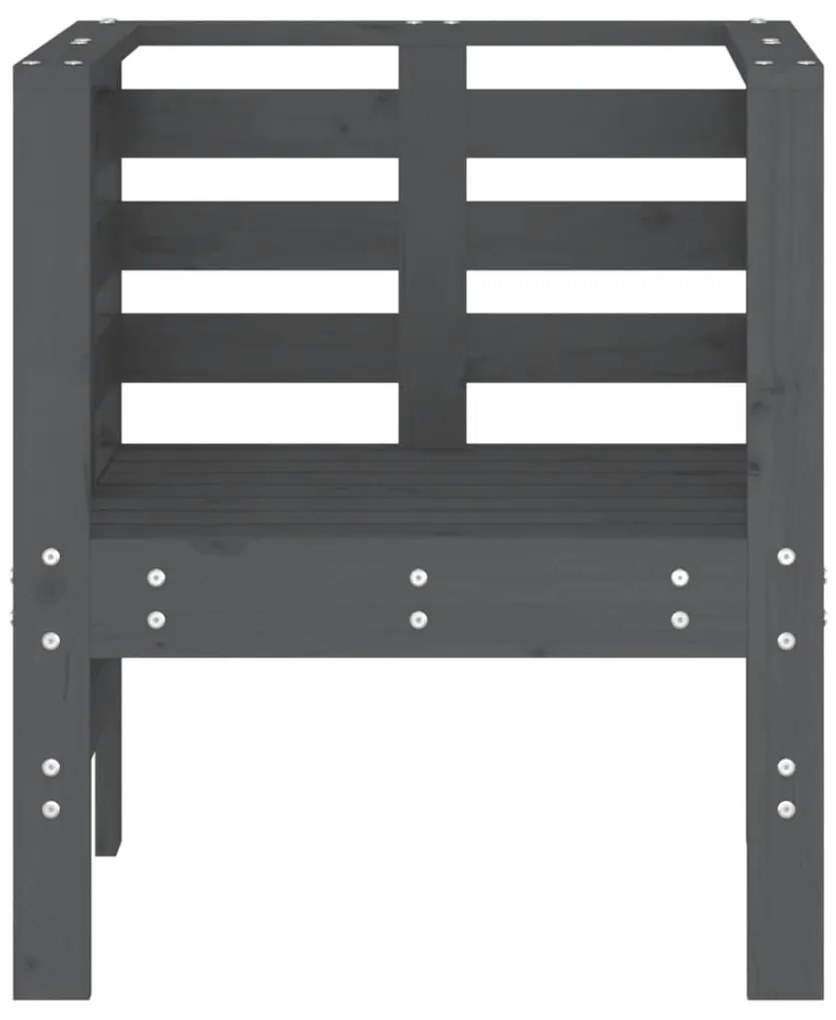 vidaXL Καρέκλες Κήπου 2 τεμ. Γκρι 61,5 x 53 x 71 εκ. Μασίφ Ξύλο Πεύκου