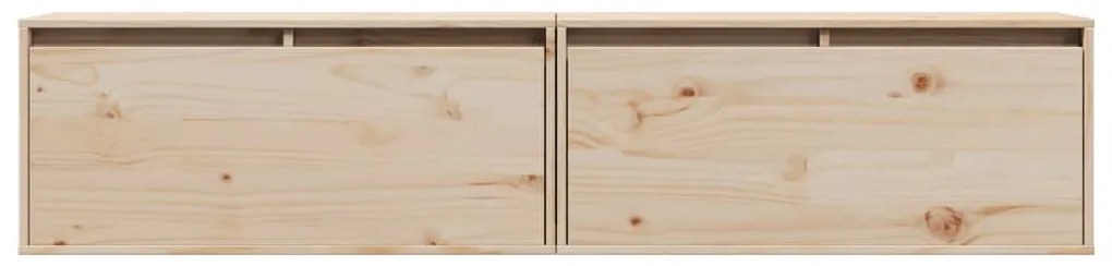 vidaXL Ντουλάπια Τοίχου 2 τεμ. 80 x 30 x 35 εκ. από Μασίφ Ξύλο Πεύκου