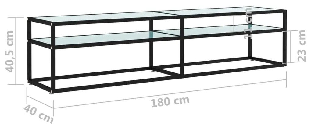 ΈΠΙΠΛΟ ΤΗΛΕΟΡΑΣΗΣ ΛΕΥΚΟ ΌΨΗ ΜΑΡΜΑΡΟΥ 180X40X40,5ΕΚ ΨΗΜΕΝΟ ΓΥΑΛΙ 331724