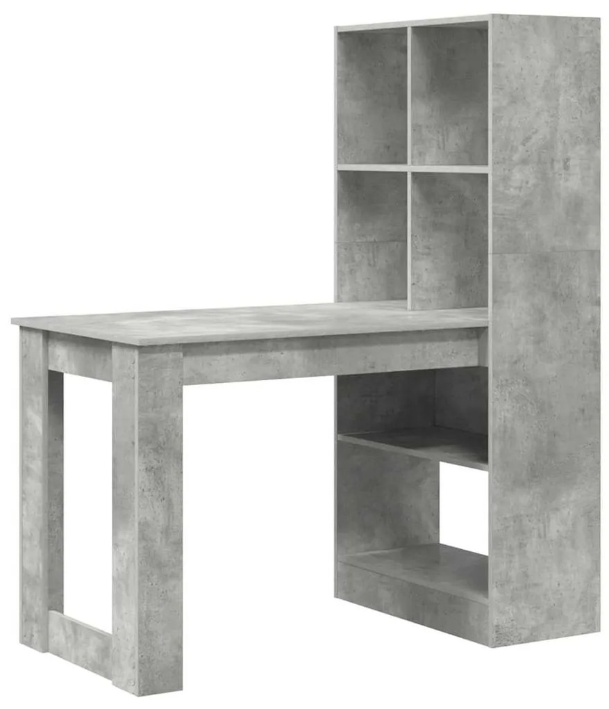 vidaXL Γραφείο Σκυρόδεμα Γκρι 122 x 67 x 145 εκ. Επεξεργασμένο ξύλο