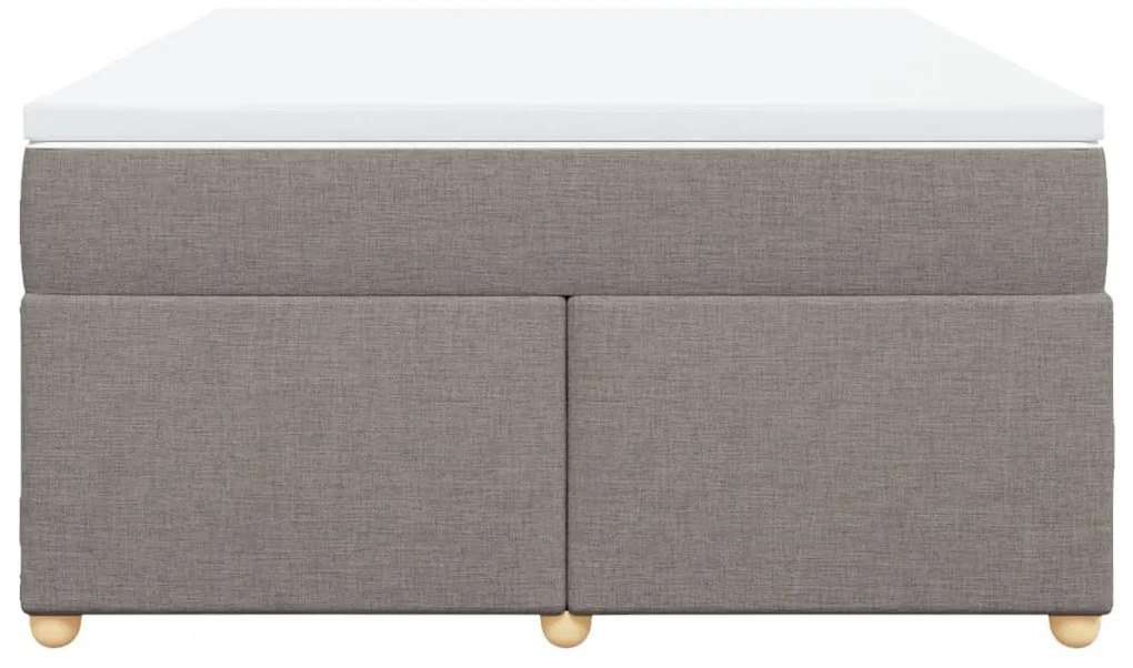 vidaXL Κρεβάτι Boxspring με Στρώμα Taupe 140x200 εκ. Υφασμάτινο