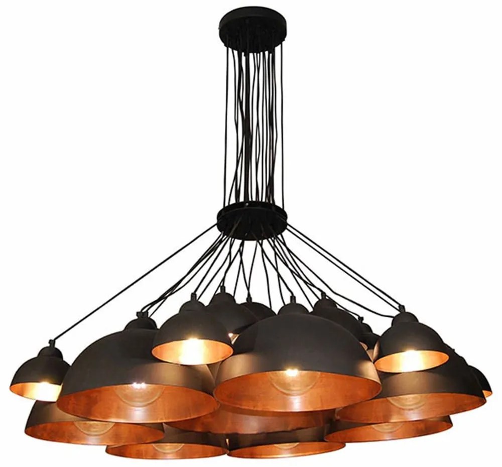 Φωτιστικό Οροφής Κρεμαστό HL-3591-XXL 77-4150 Conall Black &amp; Old Copper  Homelighting Metal