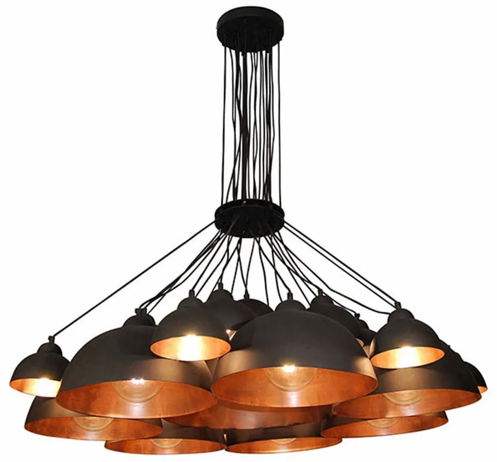 Φωτιστικό Οροφής Κρεμαστό HL-3591-XXL 77-4150 Conall Black &amp; Old Copper  Homelighting Μέταλλο