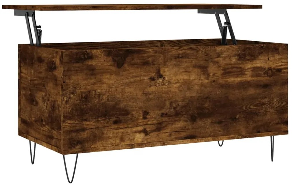 vidaXL Τραπεζάκι Σαλονιού Καπνιστή Δρυς 90x44,5x45 εκ. Επεξ. Ξύλο