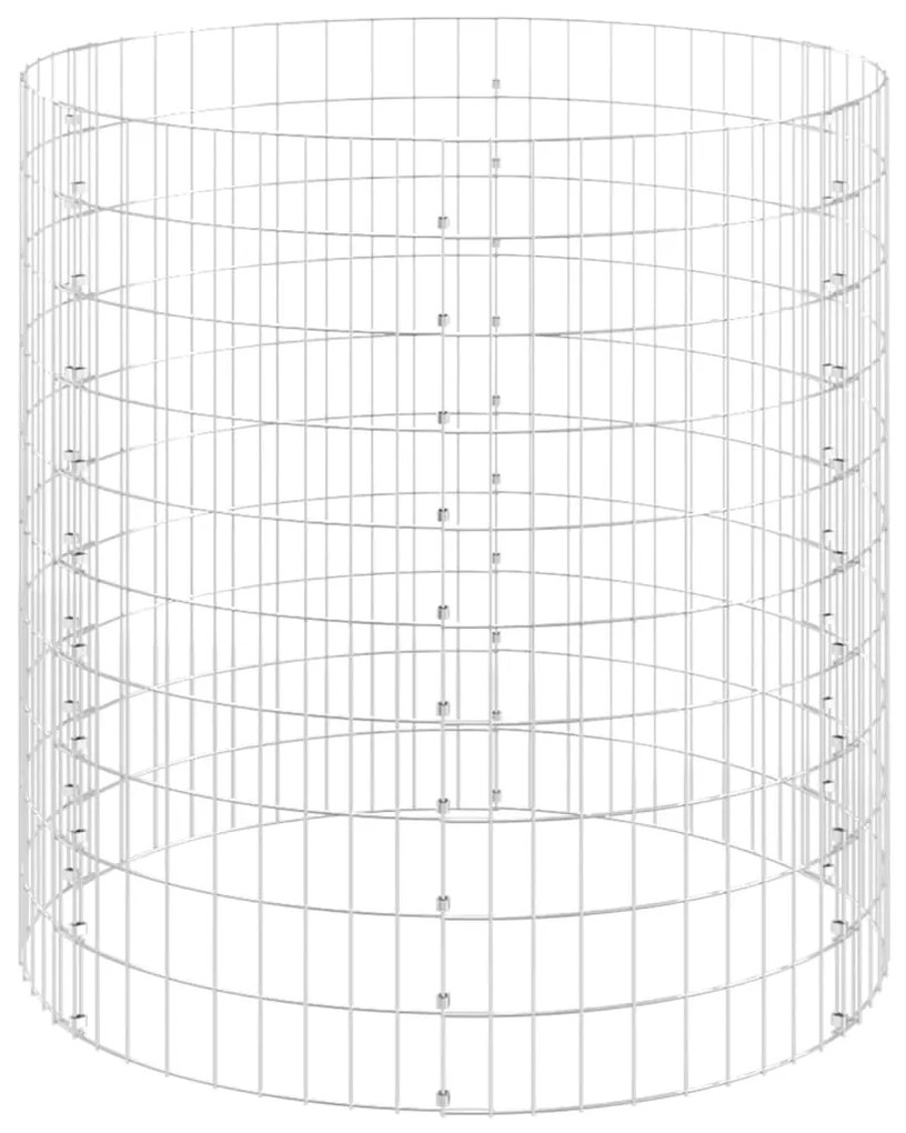 vidaXL Συρματοκιβώτιο-Γλάστρα Στύλος Κυκλική Ø100x100 εκ Γαλβ. Χάλυβας