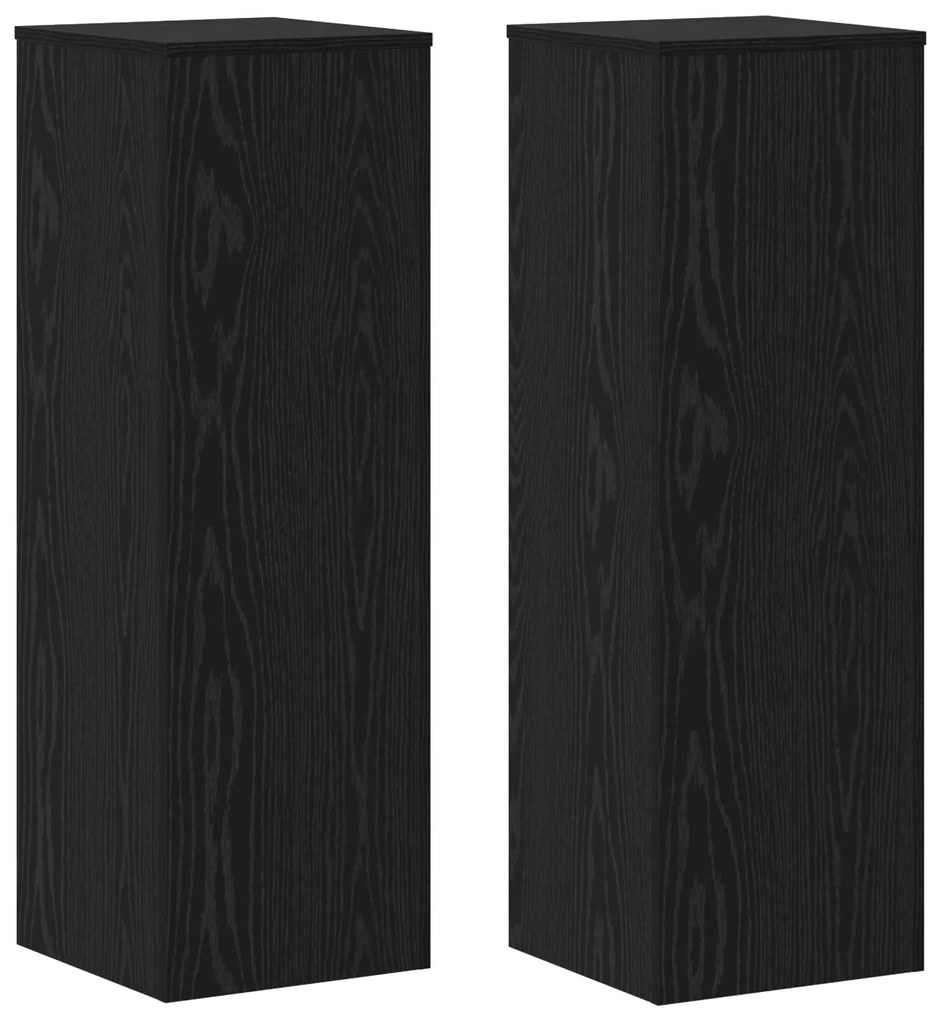 vidaXL Ράφια Φυτών 2 τεμάχια Μαύρης Δρυς 33 x 33 x 100 εκ, Φτιαγμένα από Ξυλεία