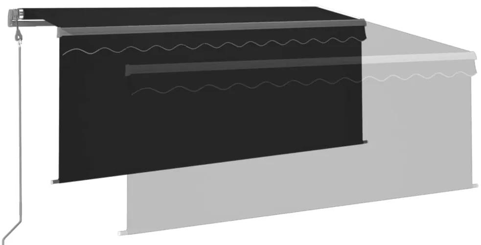 vidaXL Τέντα Αυτόματη με Σκίαστρο/LED/Αισθ. Ανέμου Ανθρακί 3 x 2,5 μ.
