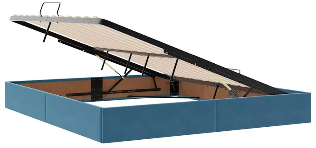 vidaXL Κρεβάτι Αποθήκης με στρώμα Σκούρο Μπλε 180 x 200 cm Βελούδο