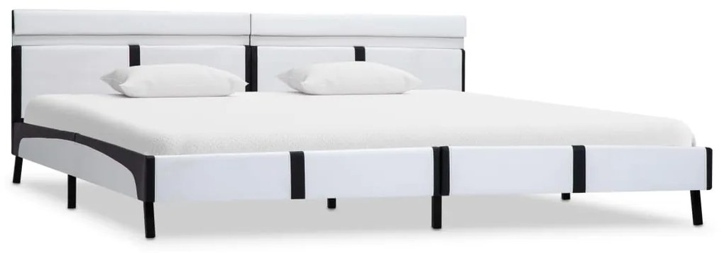 vidaXL Πλαίσιο Κρεβατιού με LED Λευκό 180x200 εκ. από Συνθετικό Δέρμα