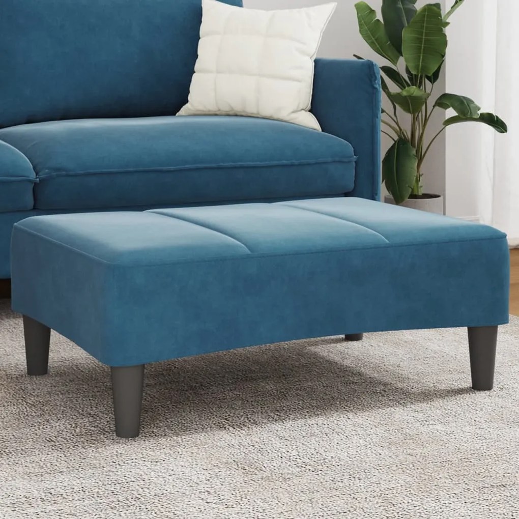 vidaXL Υποπόδιο Μπλε 77x55x31 εκ. Βελούδινο