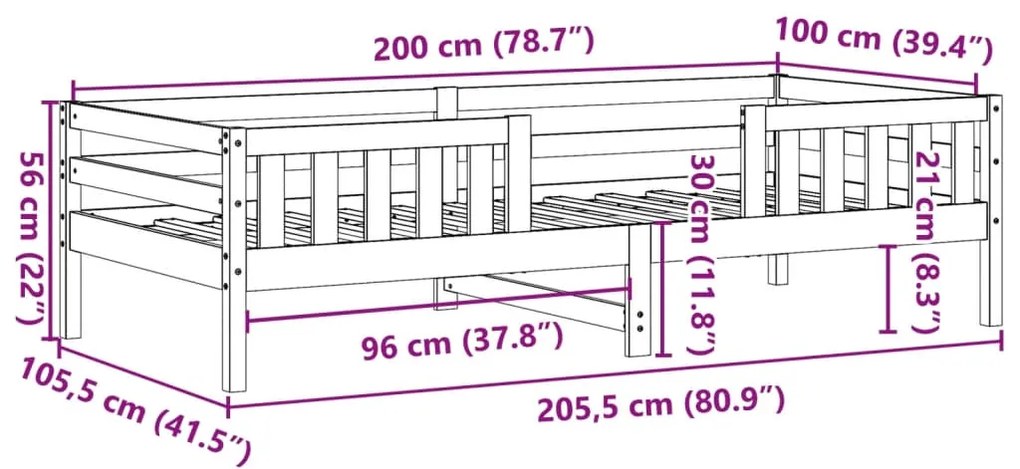 ΠΛΑΙΣΙΟ ΚΡΕΒΑΤΙΟΥ ΛΕΥΚΟ 100 X 200 ΕΚ. ΑΠΟ ΜΑΣΙΦ ΞΥΛΟ ΠΕΥΚΟΥ 846971