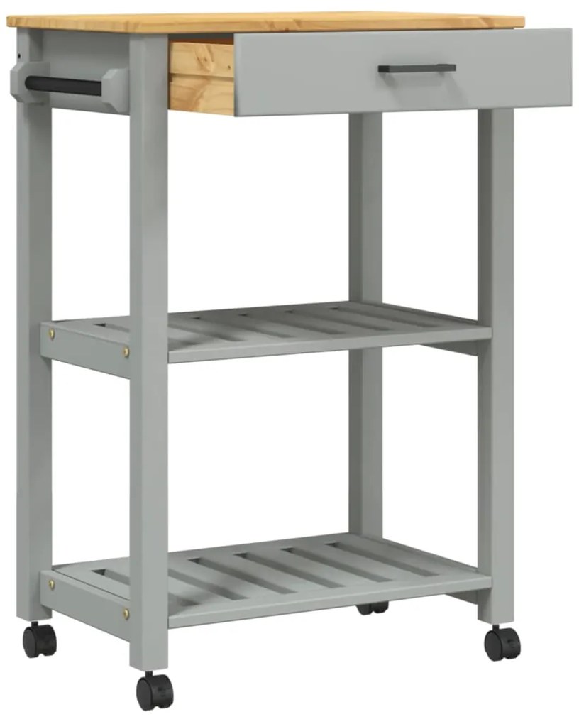 vidaXL Τρόλεϊ Κουζίνας MONZA 60x40x88,5 εκ. από Μασίφ Ξύλο Πεύκου