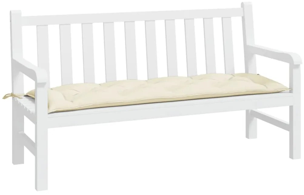 vidaXL Μαξιλάρι Πάγκου Κήπου Κρεμ 150x50x7 εκ. Ύφασμα Oxford