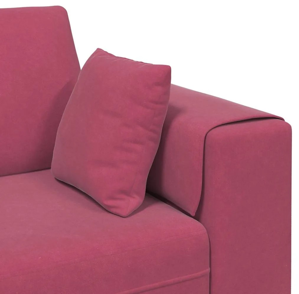vidaXL Καναπές με μαξιλάρι Κόκκινο 250 x 77 x 76 εκ. Βελούδο