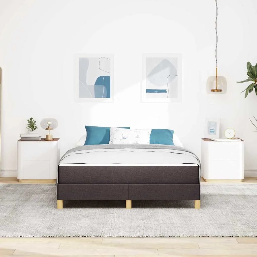 vidaXL Κρεβάτι με ελατήρια Καφέ 140 x 200 cm