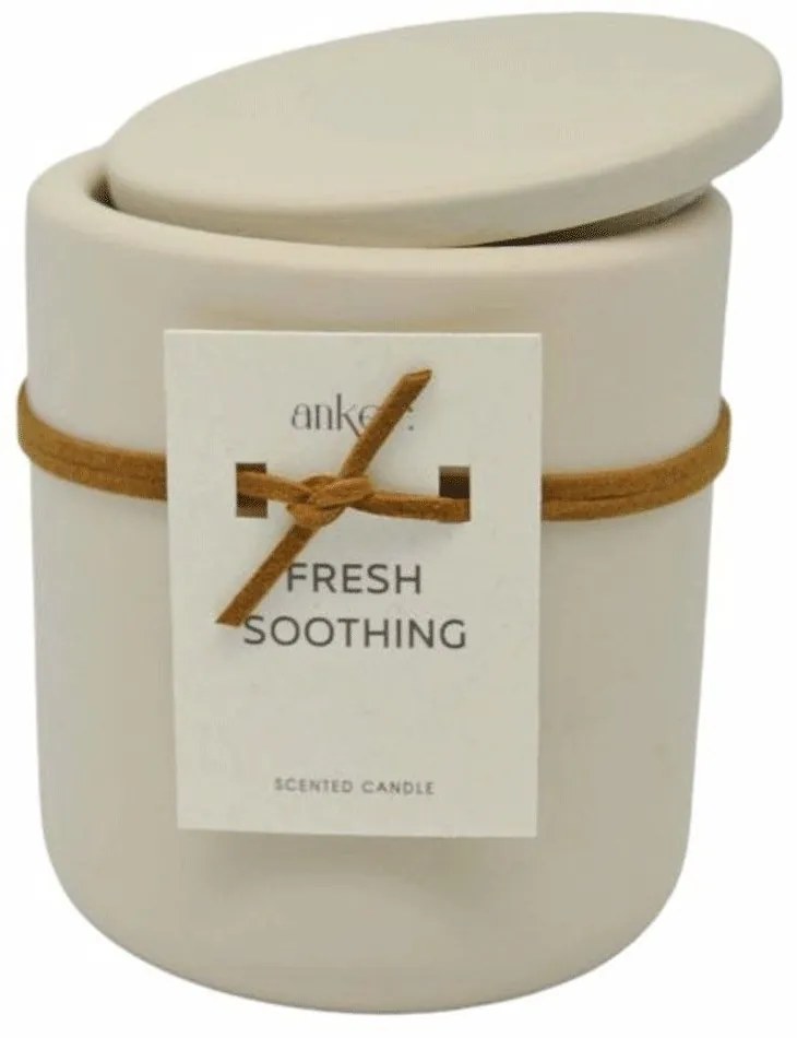 Αρωματικό Κερί Σε Δοχείο Fresh Soothing 833085 8,8x8,8x10cm Ivory Ankor Cement
