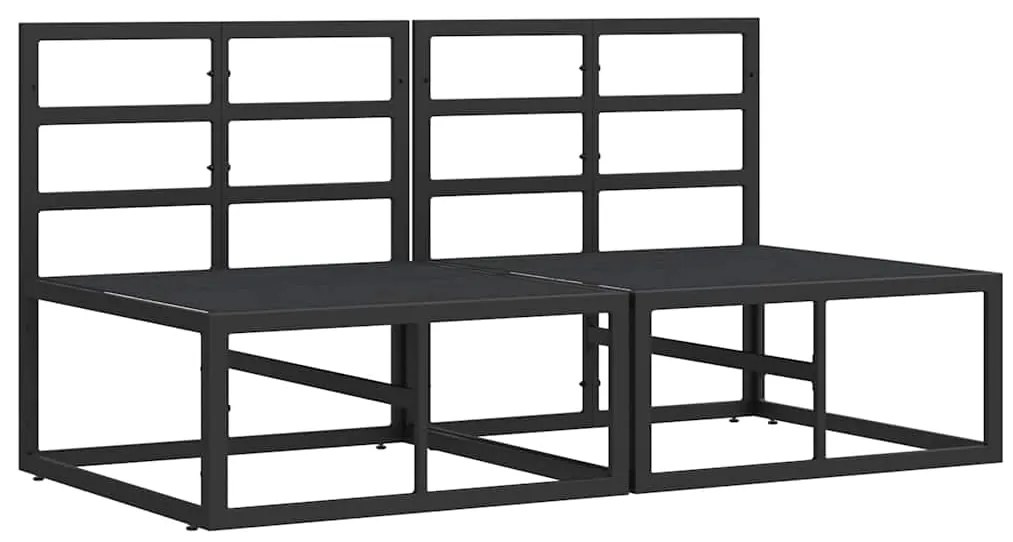 vidaXL Εξωτερικά Έπιπλα 2 pcs Μαύρο 70 x 71,5 x 71 εκ Μέταλλο