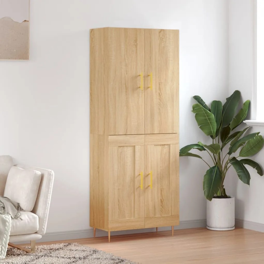 vidaXL Ντουλάπι Sonoma δρυς 69,5 x 34 x 180 εκ. από Επεξεργασμένο Ξύλο