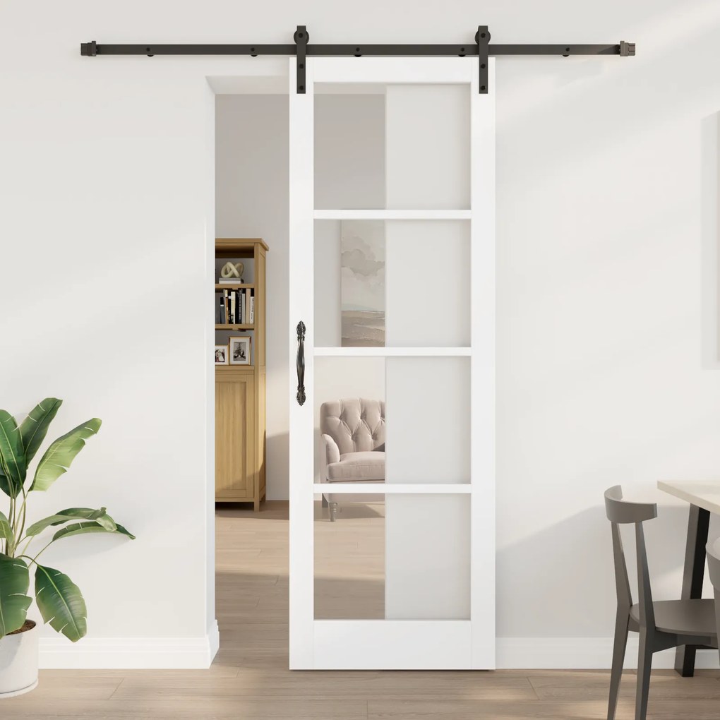 vidaXL Συρόμενη Πόρτα με Σετ Υλικών 'ORKDAL' Λευκή 78x232 εκ.