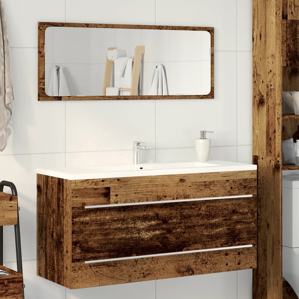 vidaXL Ντουλάπι μπανιέρας Παλιό Ξύλο 100x38,5x48 εκ. Κατασκευασμένο από Ξύλο