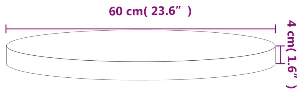 vidaXL Επιφάνεια Τραπεζιού Στρογγυλή Ø60x4 εκ. Μασίφ Ξύλο Οξιάς