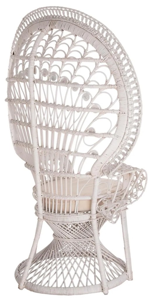 ΠΟΛΥΘΡΟΝΑ ROYAL PEACOCK  RATTAN ΣΕ ΛΕΥΚΟ-ΜΑΞΙΛΑΡΙ ΛΕΥΚΟ 114x72x150Yεκ.