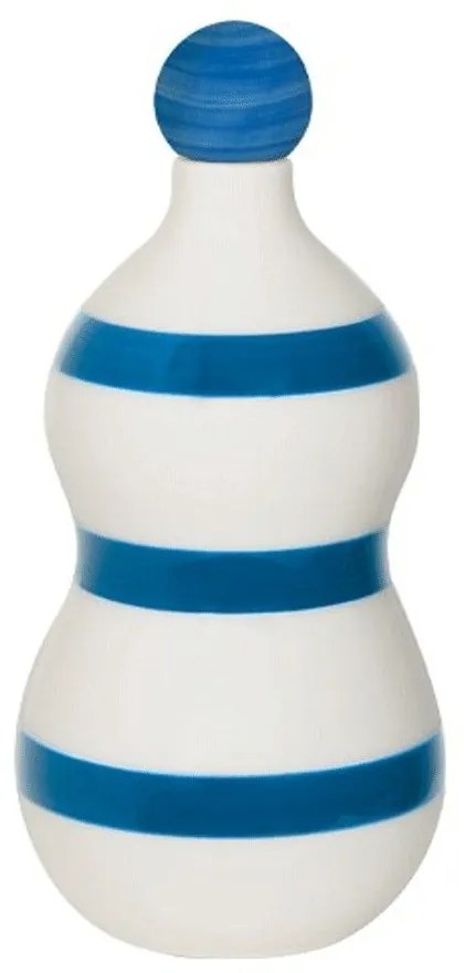 Διακοσμητικό Μπουκάλι Κεραμικό Lido FAS1501 10,4x24,4cm White-Blue Zafferano Κεραμικό