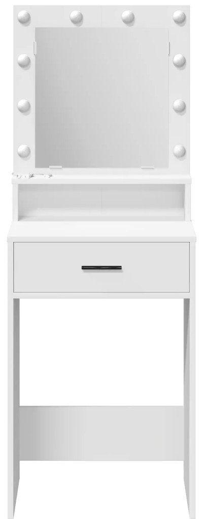 vidaXL Κομοδίνο με συρτάρι Λευκό 50 x 41 x 135 εκ Επεξεργασμένο ξύλο