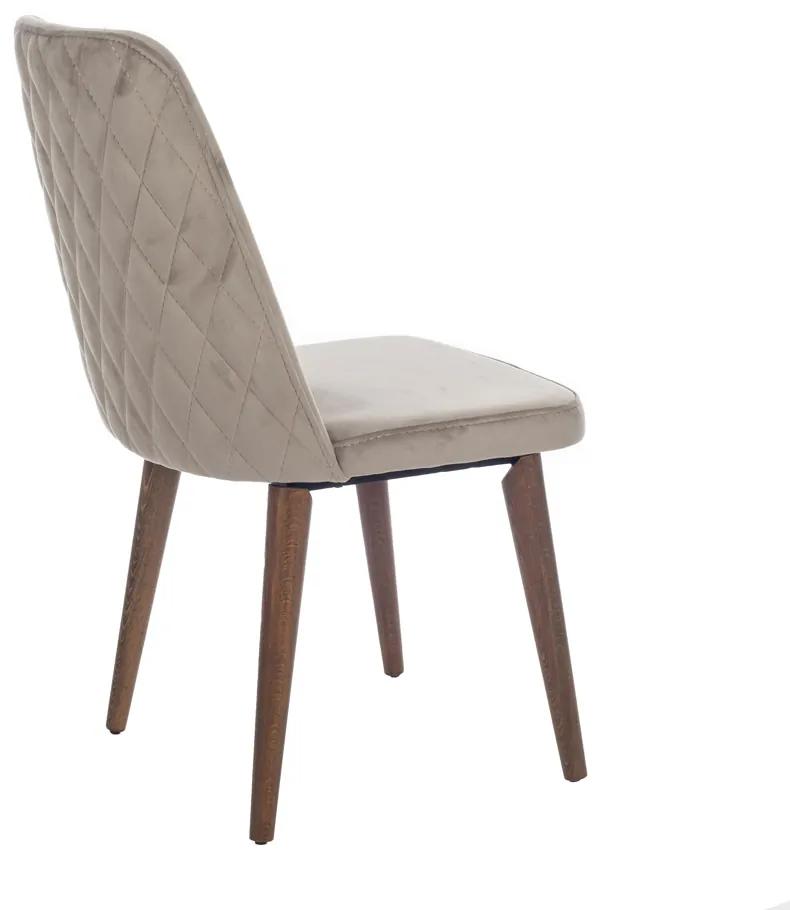 Artekko Royal Καρέκλα με Ξύλινο Καφέ Σκελετό και Καφέ Βελούδο (48x60x92)cm