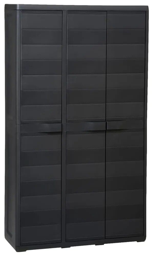 vidaXL Ντουλάπα Αποθήκευσης Εξωτερικού Χώρου με 4 Ράφια Μαύρη