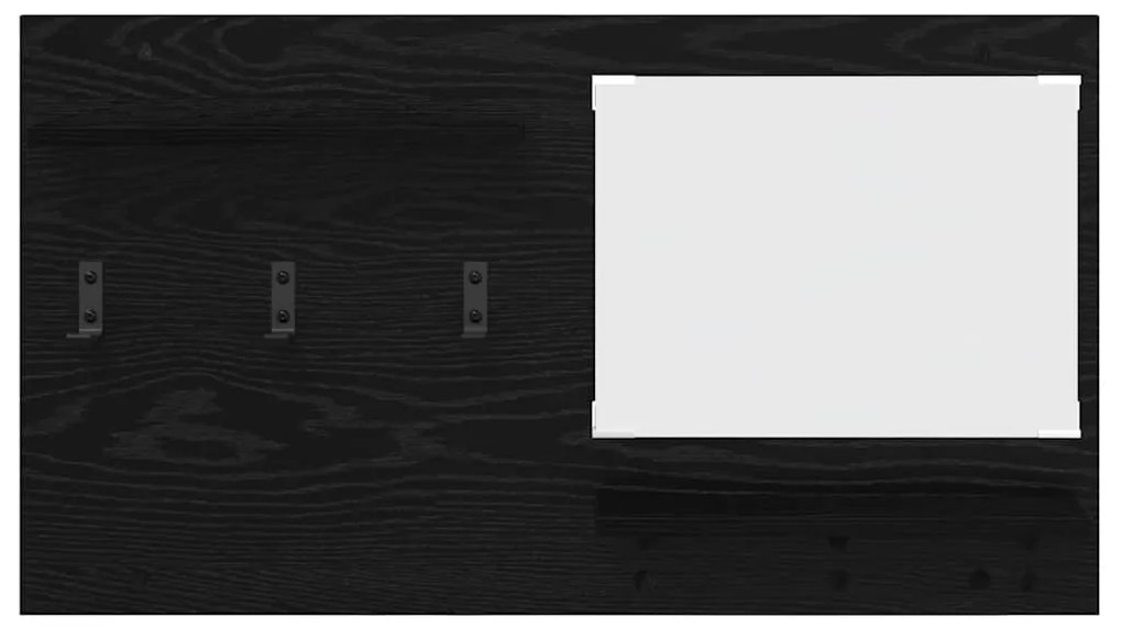 vidaXL Τοίχου Κρεμάστρα Μαύρη δρυς 90 x 10 x 50 εκ. Επεξεργασμένο ξύλο