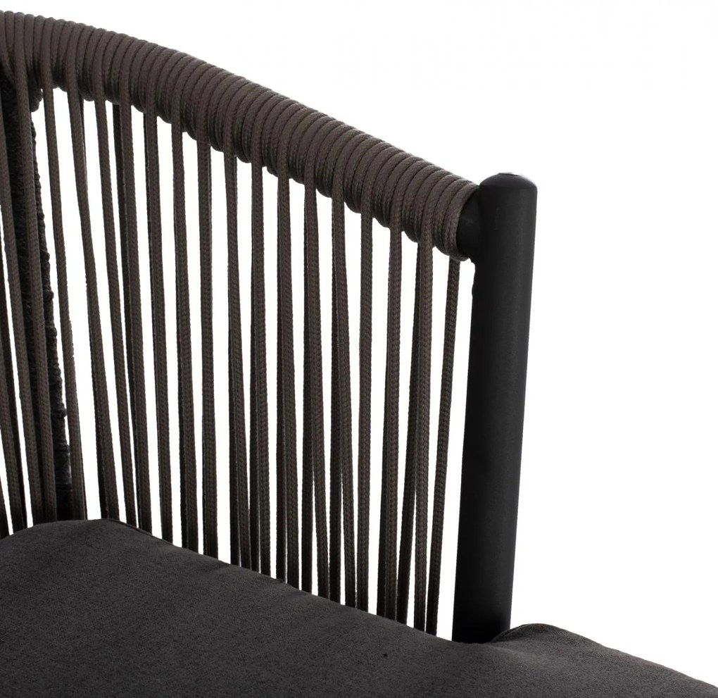 Σκαμπό Μπαρ BROGAN C5714.01 Μεταλλικός Σκελετός με Σχοινί Γκρί 53x42x101 εκ. 53x42x101 εκ.