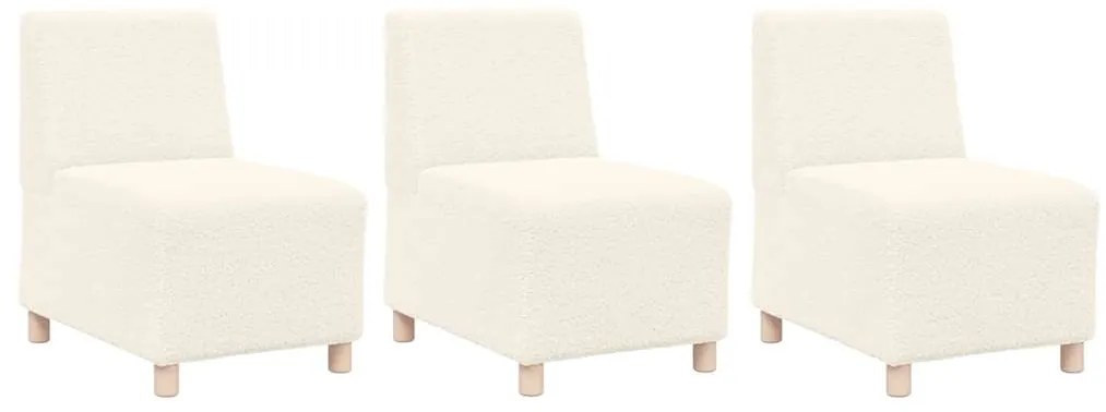 vidaXL Μοναδικός Καναπές χωρίς Χερούλια 3 pcs Κρεμ 55 x 74 x 82 εκ.