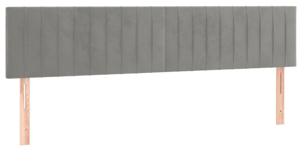 vidaXL Κεφαλάρια Κρεβατιού 2 τεμ. Αν. Γκρι 100x5x78/88 εκ. Βελούδινο