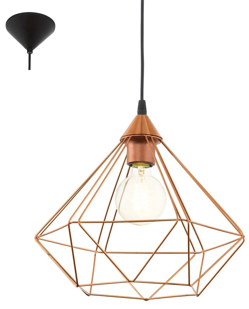 Φωτιστικό Οροφής Tarbes 94194 Copper Eglo Metal, Polypropylene